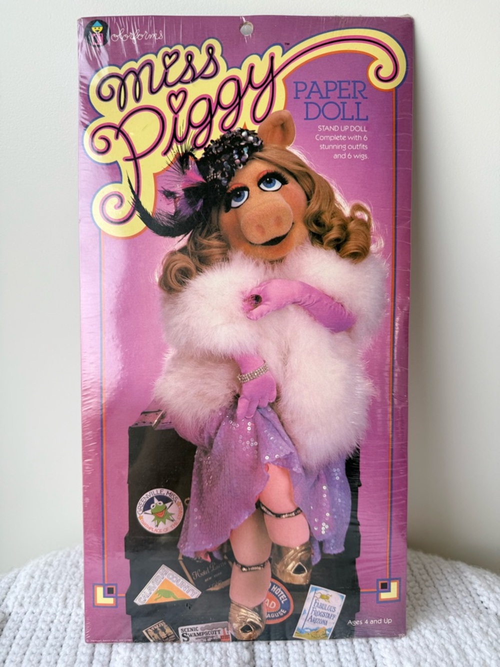 Vintage 1980 Colorforms Miss Piggy Paper Doll Set